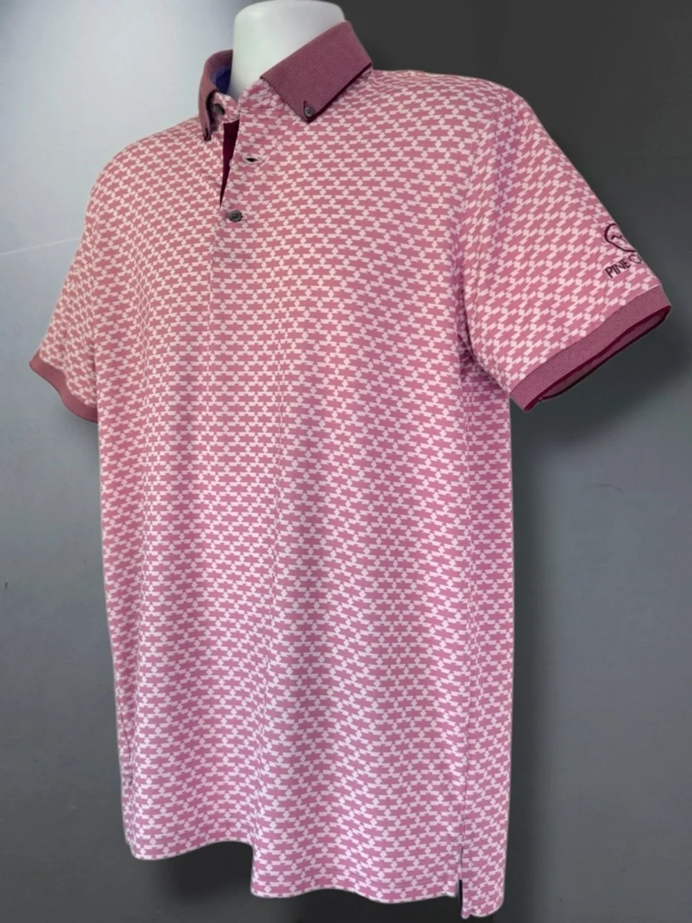 Greyson Thunderbird Polo Men M Pink Golf Performance Shirt Pine Canyon - Picture 10 of 13